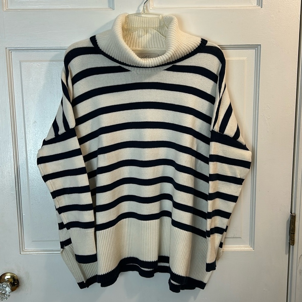 LOFT striped turtleneck sweater NWT